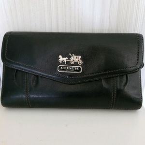 Black Coach Envelope Wallet w/ Purple Interior